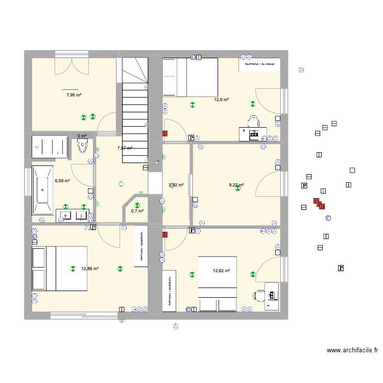 TEST2&. Plan de 10 pièces et 73 m2