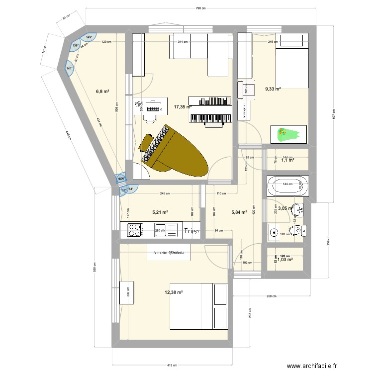 Loreto ZG 2. Plan de 9 pièces et 62 m2