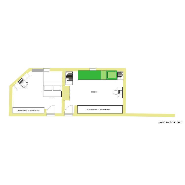 Maison . Plan de 1 pièce et 23 m2