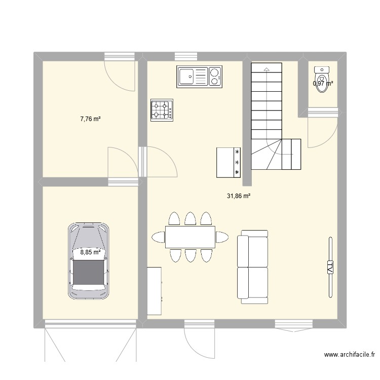 plan 2. Plan de 4 pièces et 49 m2