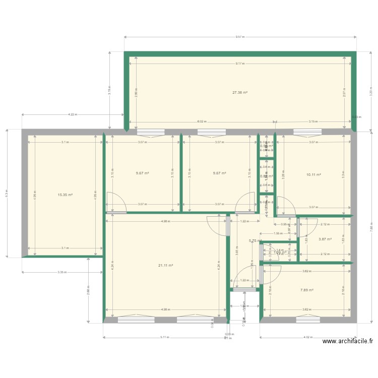 fredy. Plan de 12 pièces et 113 m2