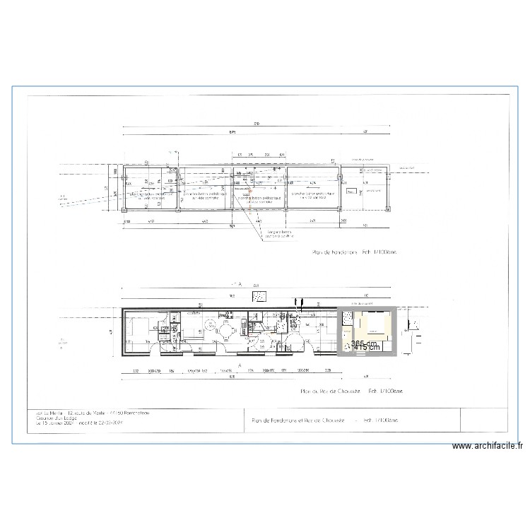 Lodge-aménagement préau_3QUART. Plan de 2 pièces et 14 m2