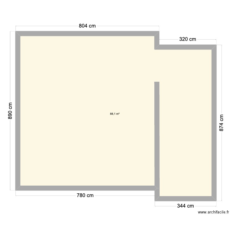 maison. Plan de 1 pièce et 88 m2