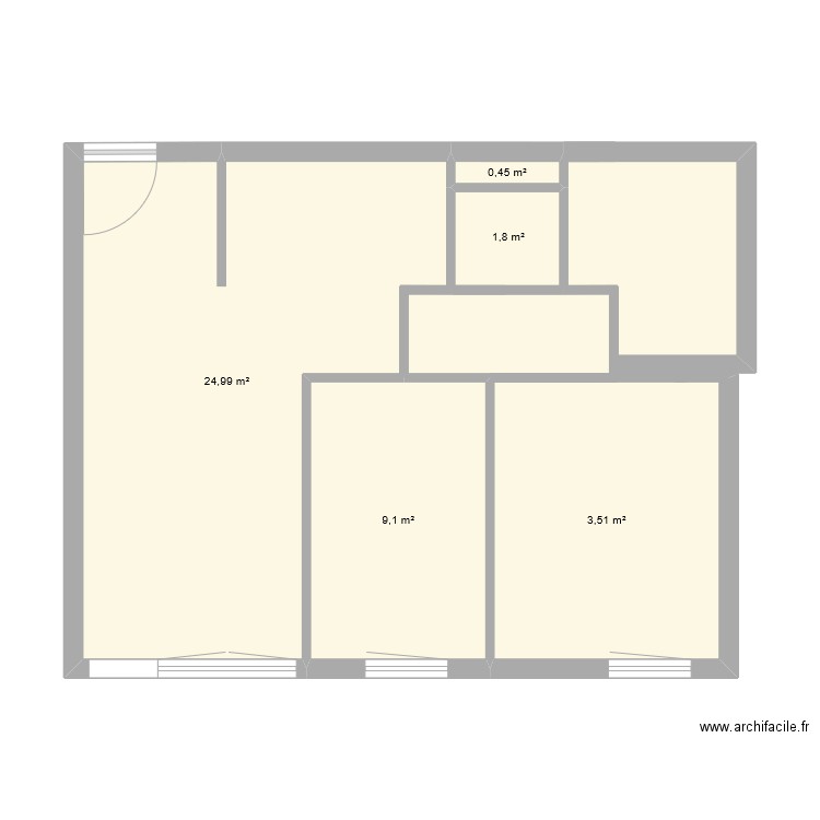 Herblay. Plan de 5 pièces et 48 m2