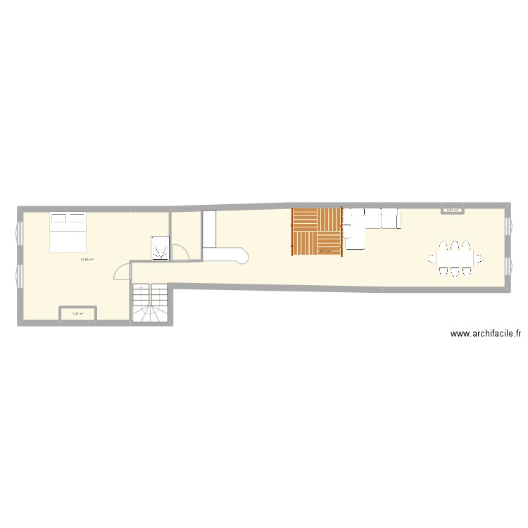 R+1 marmande amenagement. Plan de 4 pièces et 101 m2