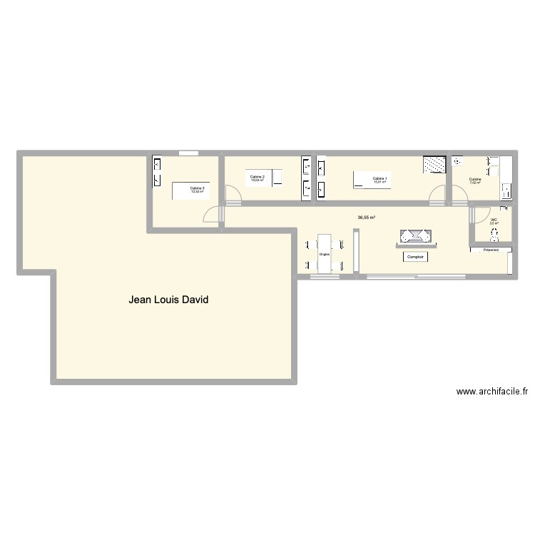 Institut JLD. Plan de 7 pièces et 200 m2