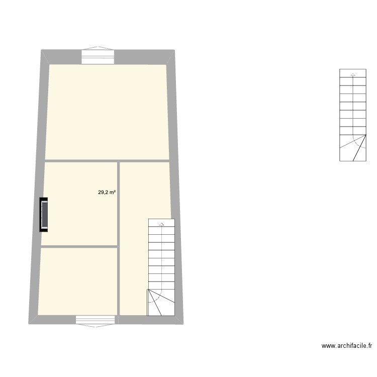 felletin niveau 1 vide 3. Plan de 1 pièce et 29 m2