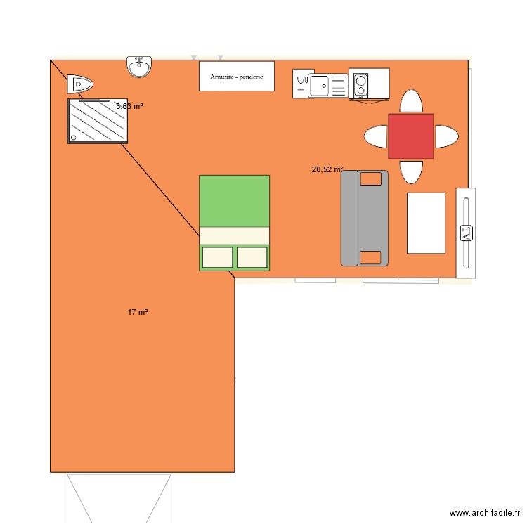 essai garage. Plan de 3 pièces et 41 m2