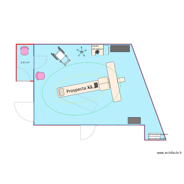 GAMMA Gauche. Plan de 2 pièces et 38 m2