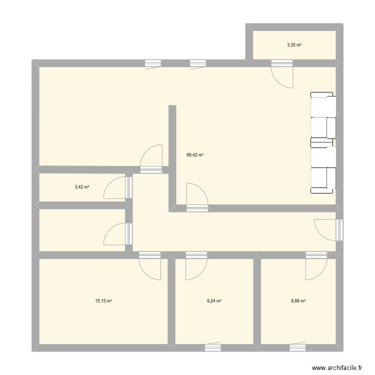 INTER ESCARPINS. Plan de 6 pièces et 106 m2