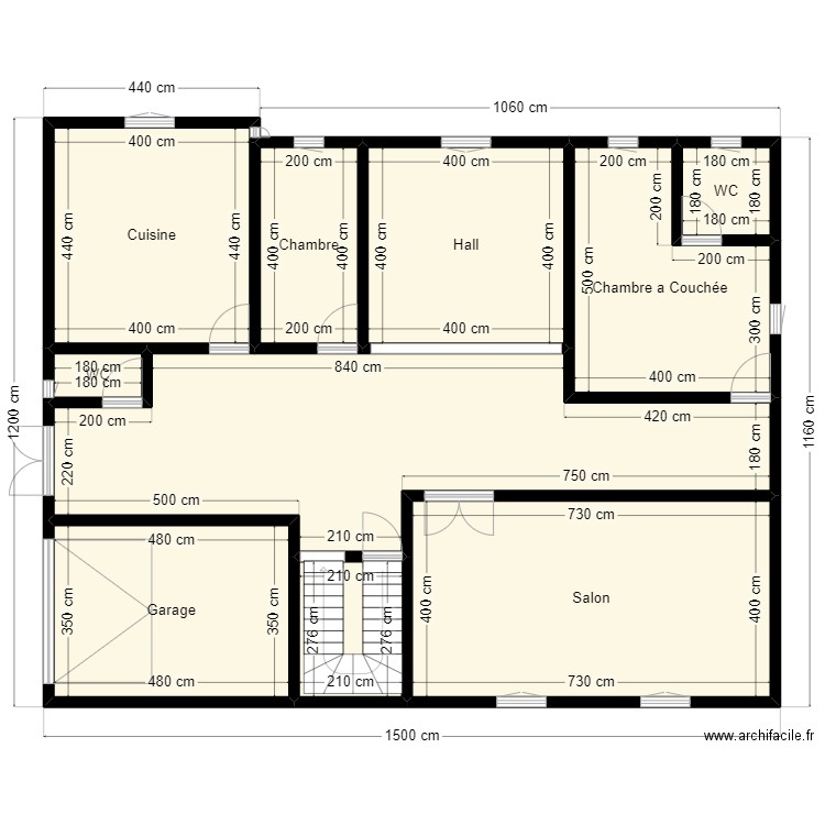 plan 15 * 12 client Lemraboutt. Plan de 10 pièces et 154 m2