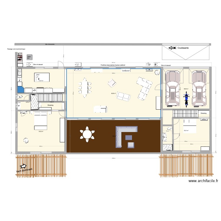 Diègo variante RDC1-2. Plan de 8 pièces et 290 m2