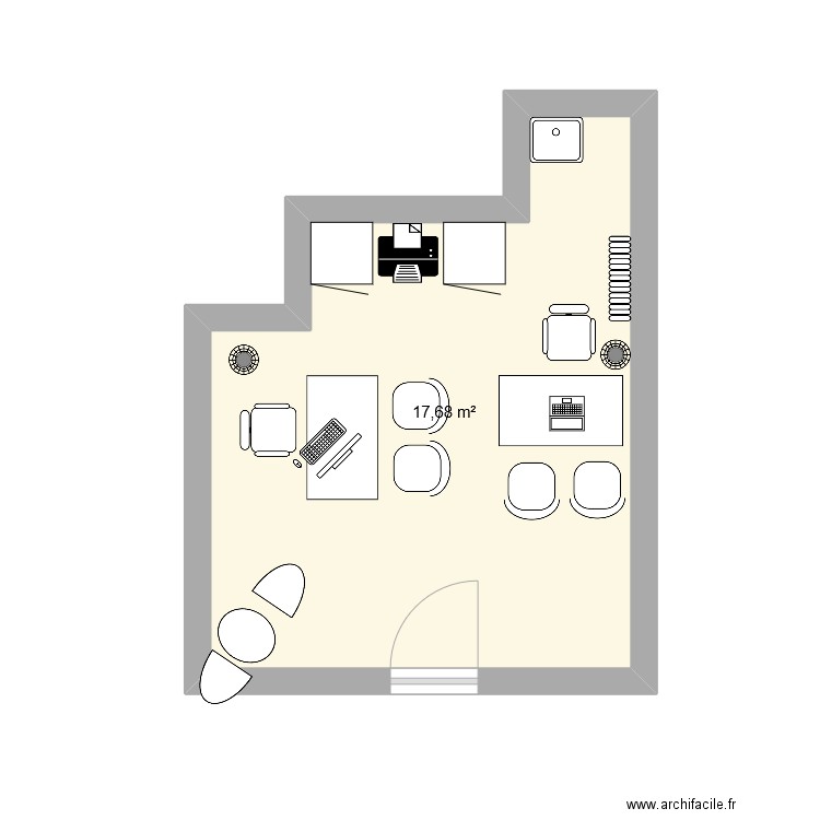 140 LECOURBE. Plan de 1 pièce et 18 m2