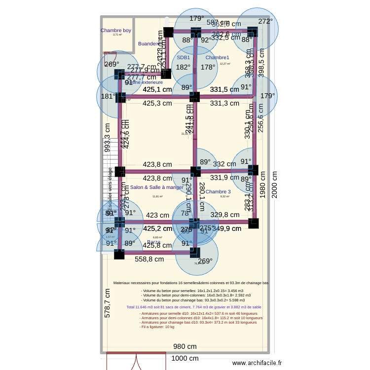 gael fondations. Plan de 10 pièces et 179 m2