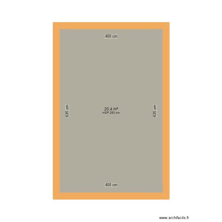 chalet. Plan de 1 pièce et 25 m2