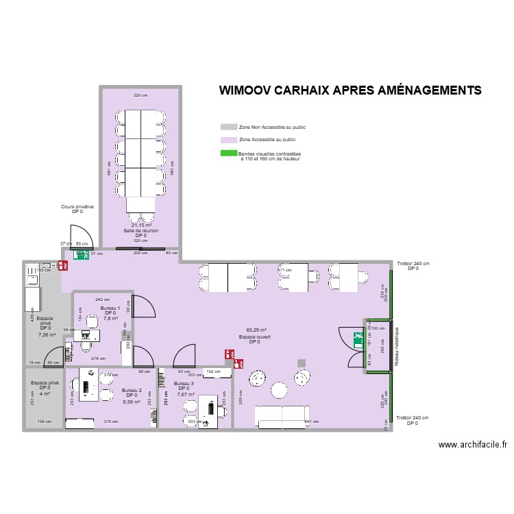 WIMOOV CARHAIX APRES AMENAGEMENTS. Plan de 8 pièces et 125 m2