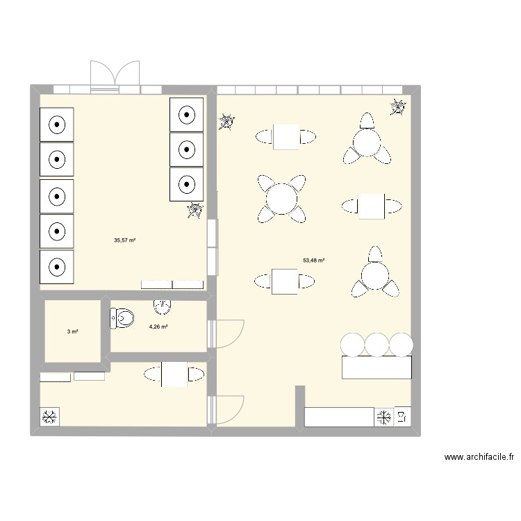 cafelave. Plan de 4 pièces et 96 m2