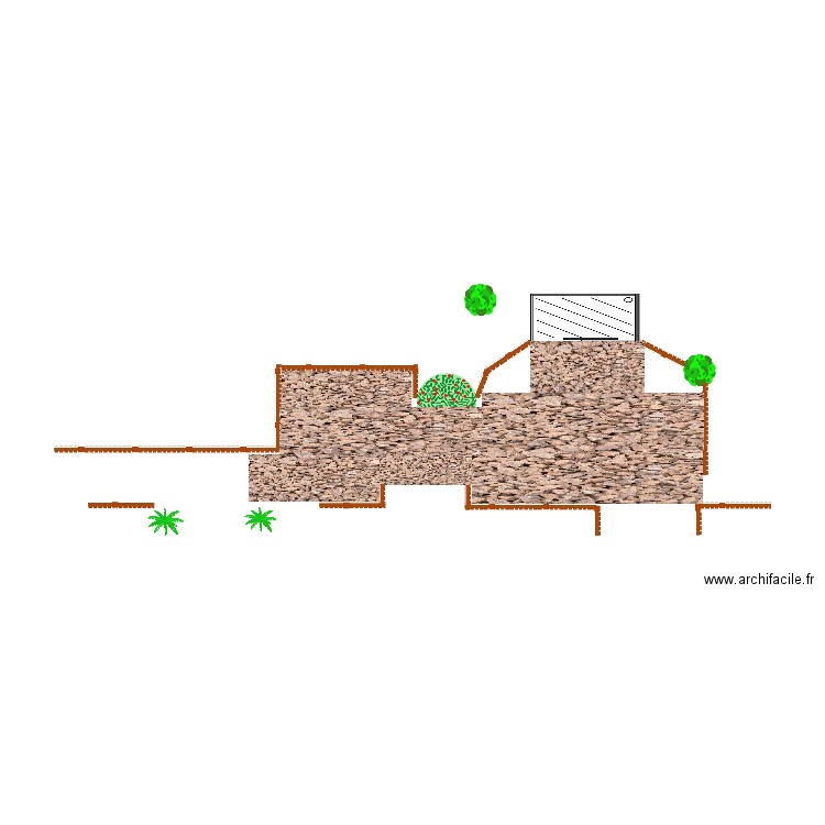 plan jardin avec caillou. Plan de 0 pièce et 0 m2