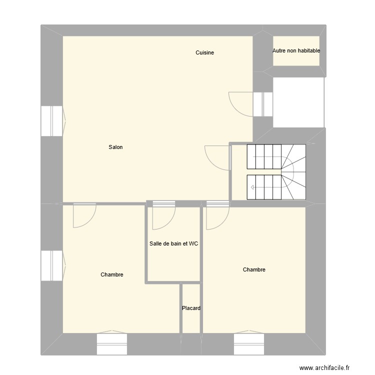 DURAND Laurence - PERIGUEUX. Plan de 7 pièces et 71 m2