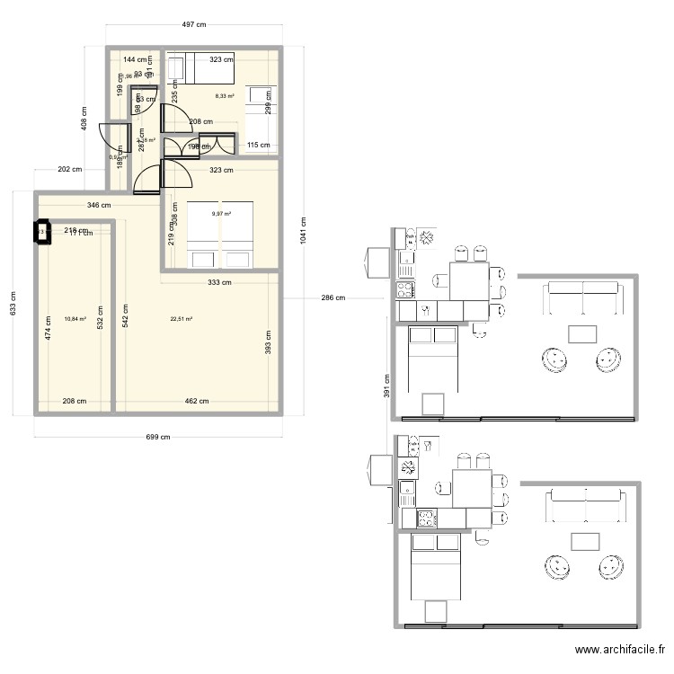 cuisine st mandrier. Plan de 9 pièces et 58 m2