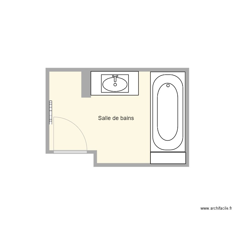 Plan avant travaux. Plan de 1 pièce et 5 m2