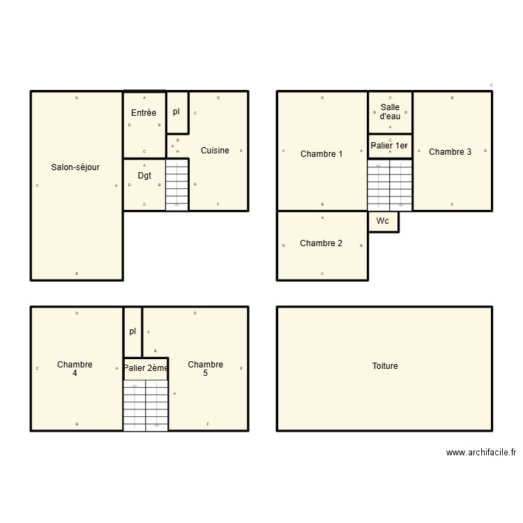 DOUARNENEZ BELOUD. Plan de 18 pièces et 122 m2