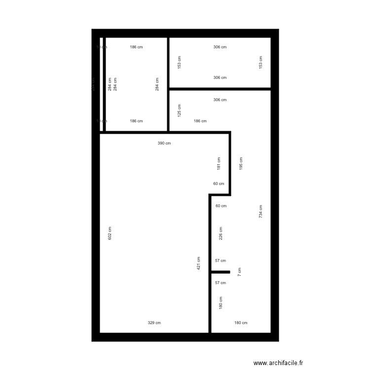 BAGES RDC. Plan de 5 pièces et 45 m2