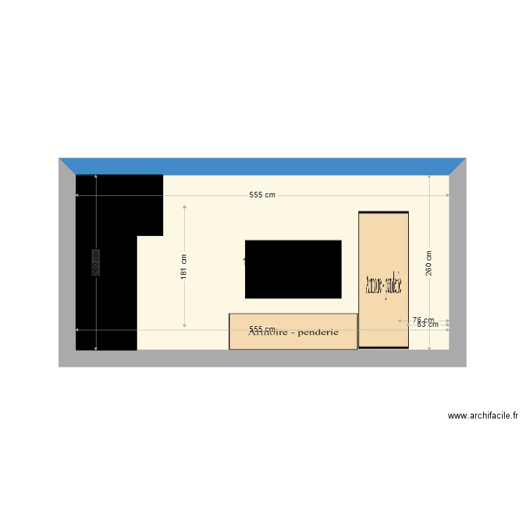 Vauxter7. Plan de 1 pièce et 14 m2