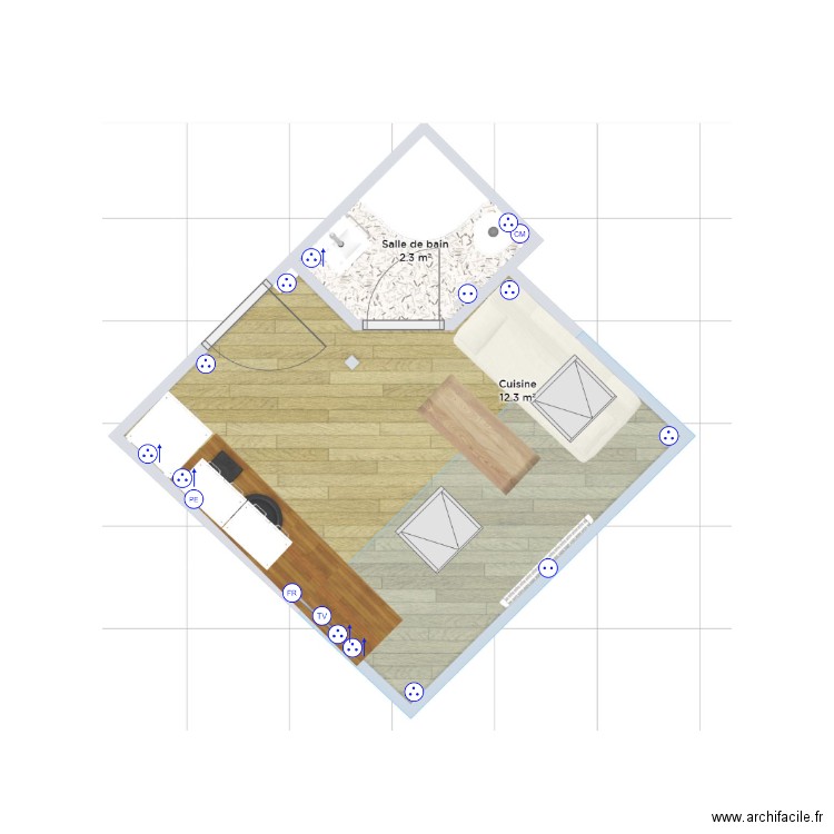 Plan Elec Chambre de bonne. Plan de 0 pièce et 0 m2