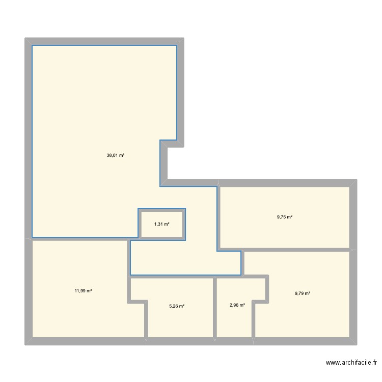 vefa . Plan de 7 pièces et 79 m2