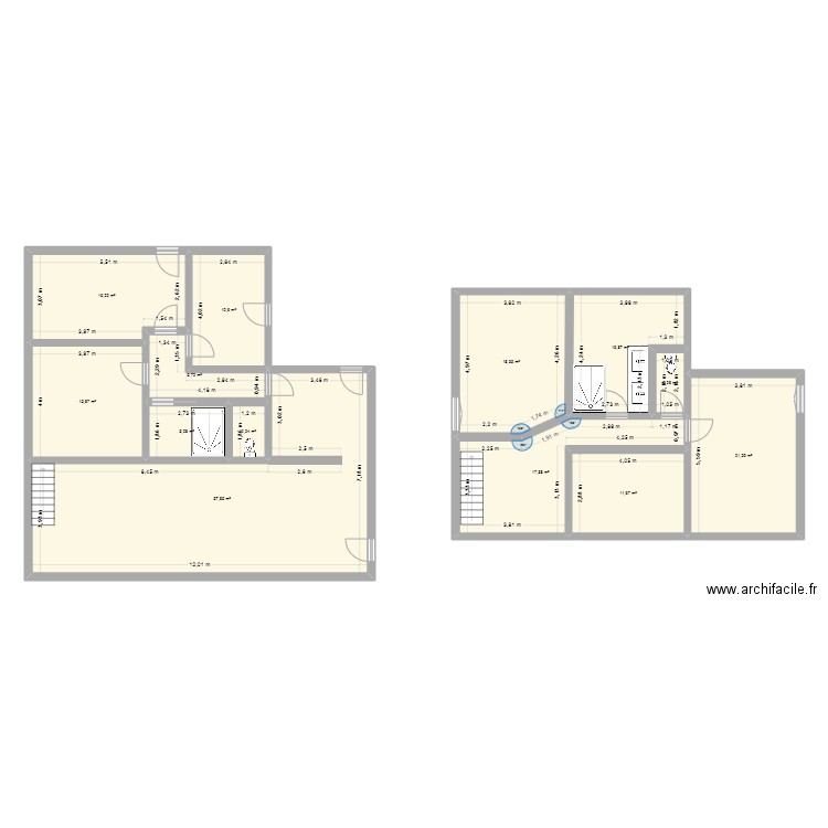 Maison Lescarran V4. Plan de 13 pièces et 198 m2