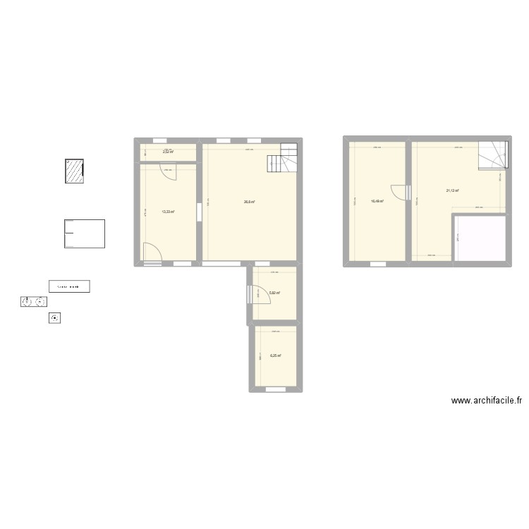 Maison Janvier. Plan de 8 pièces et 98 m2