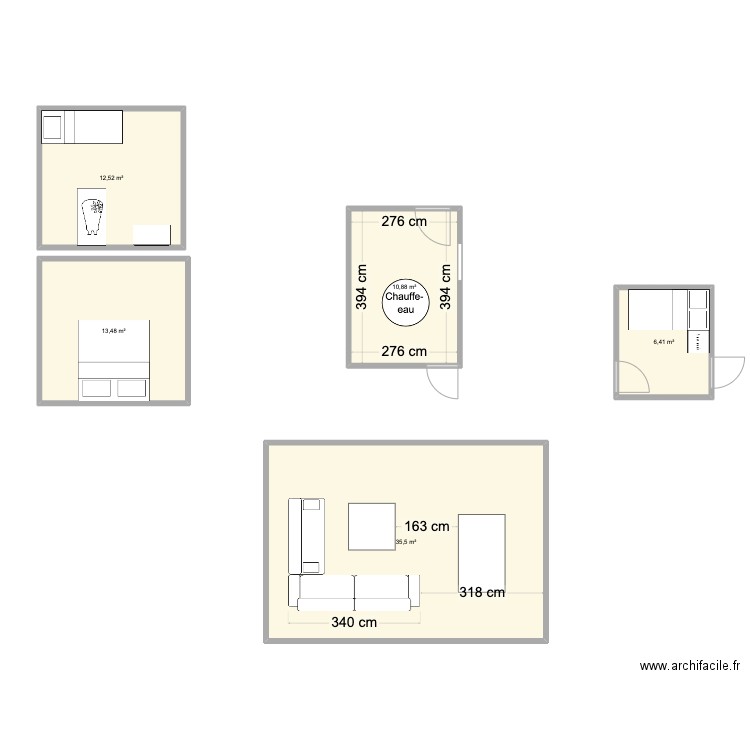 blvd h. Plan de 5 pièces et 79 m2