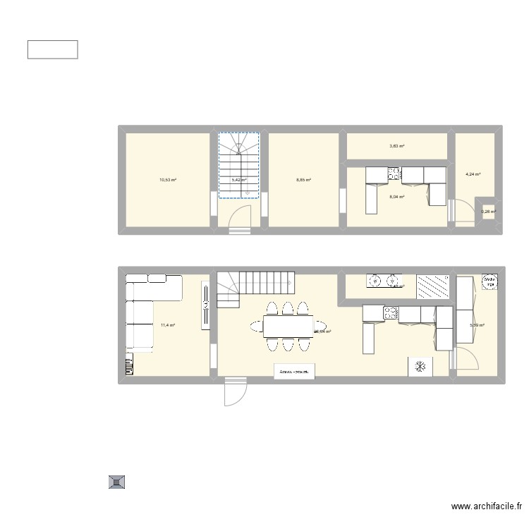 fresnes. Plan de 11 pièces et 88 m2