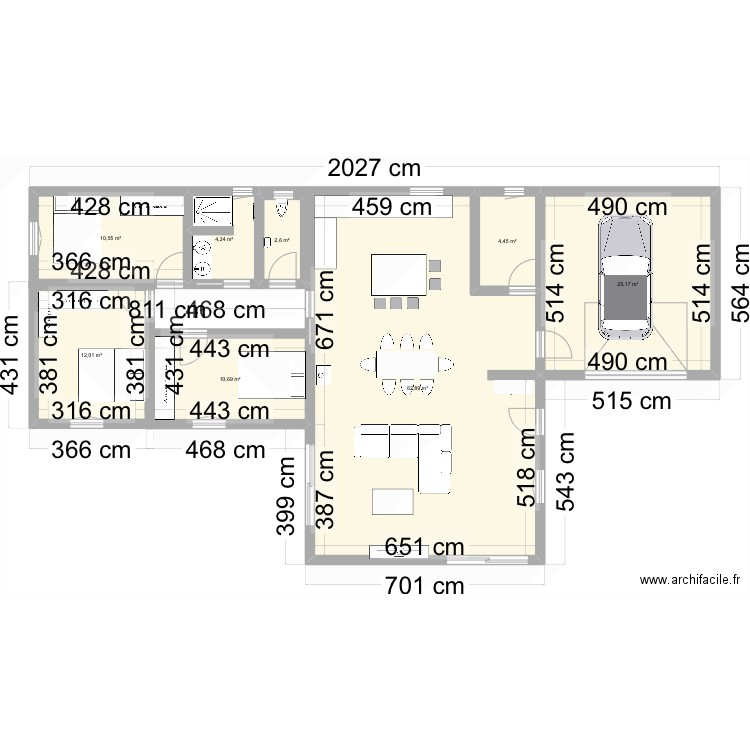 Maison Thodure . Plan de 8 pièces et 133 m2