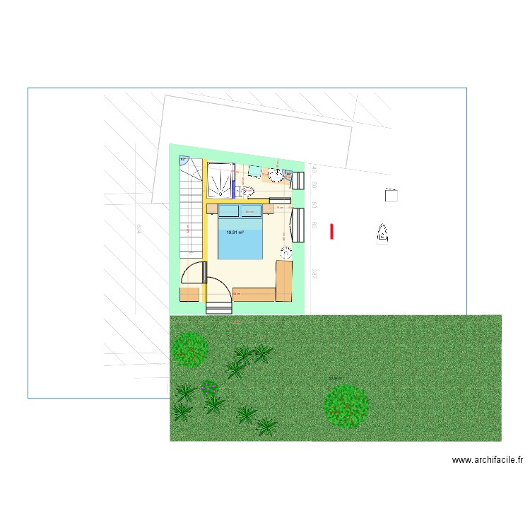 Plan Port-Blanc étage V4 (02.01.25). Plan de 1 pièce et 20 m2