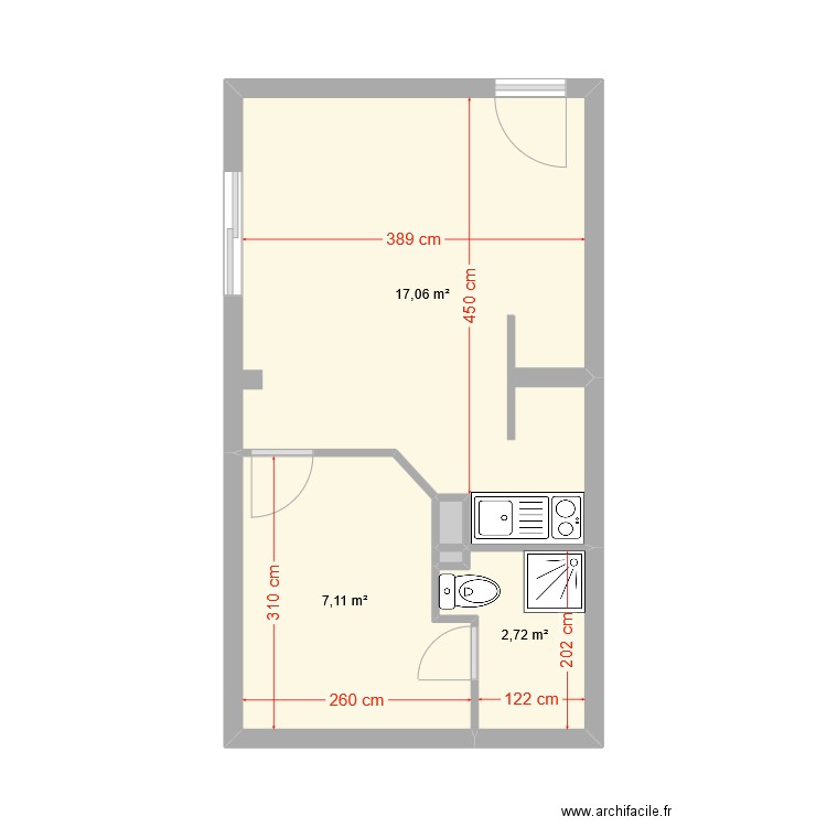 appart Nantes. Plan de 5 pièces et 27 m2