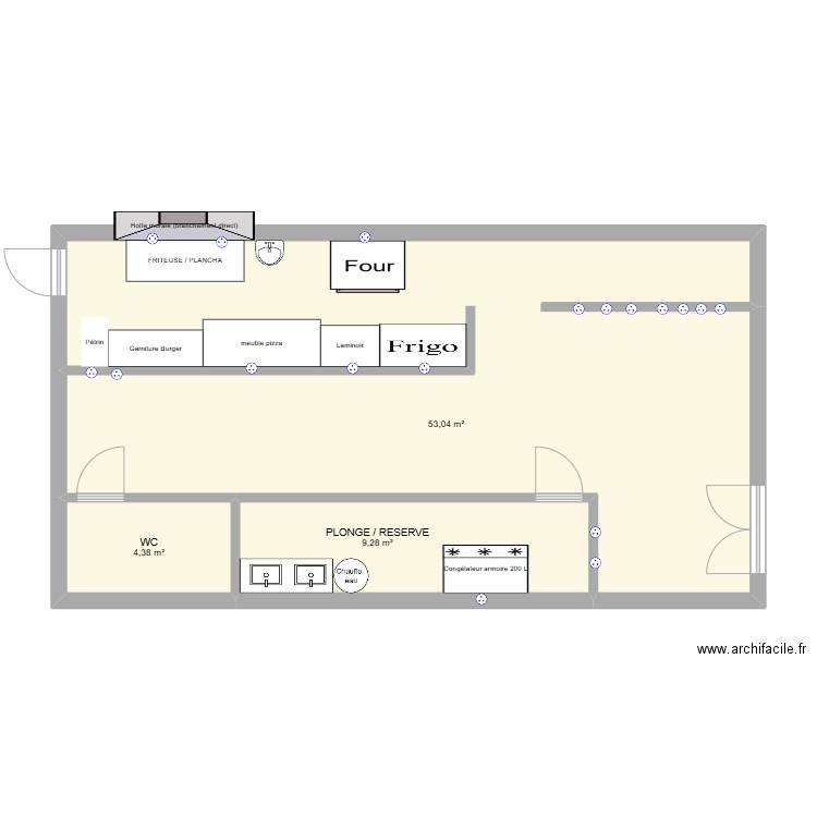 Domloup. Plan de 3 pièces et 67 m2