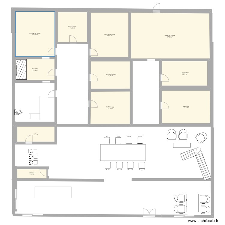 Institut . Plan de 11 pièces et 196 m2