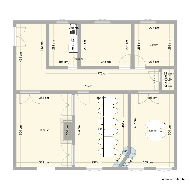 LYON. Plan de 6 pièces et 98 m2