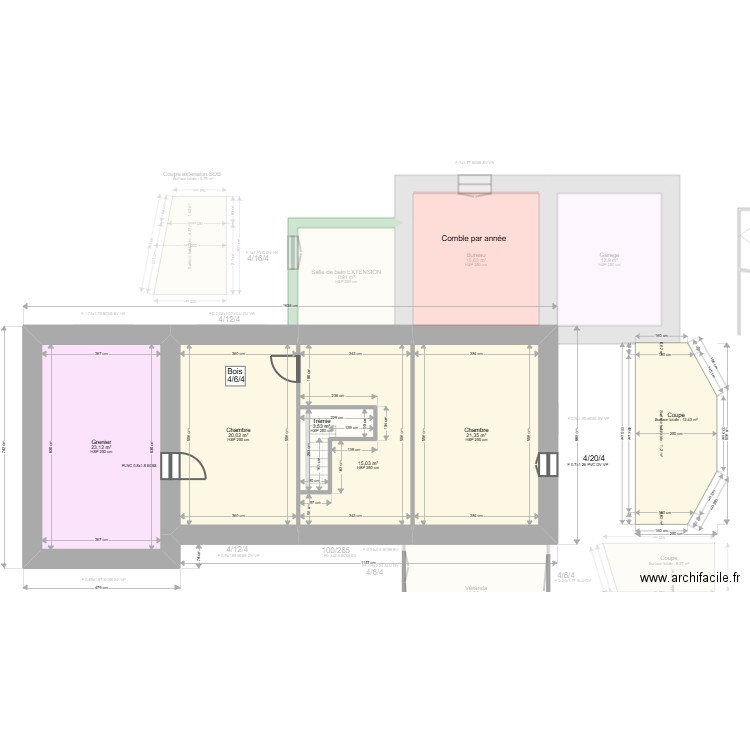 laplaine . Plan de 23 pièces et 343 m2