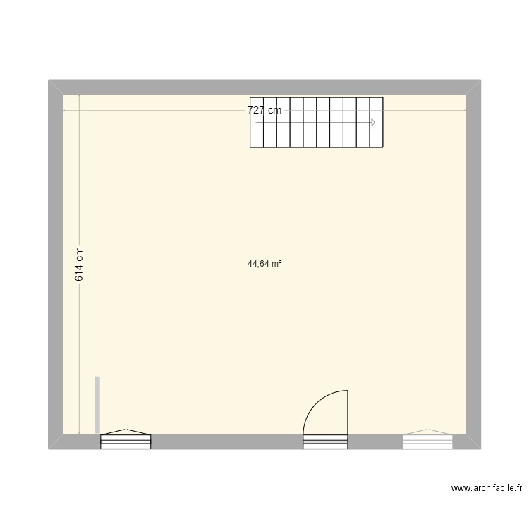 BUREAU. Plan de 1 pièce et 45 m2