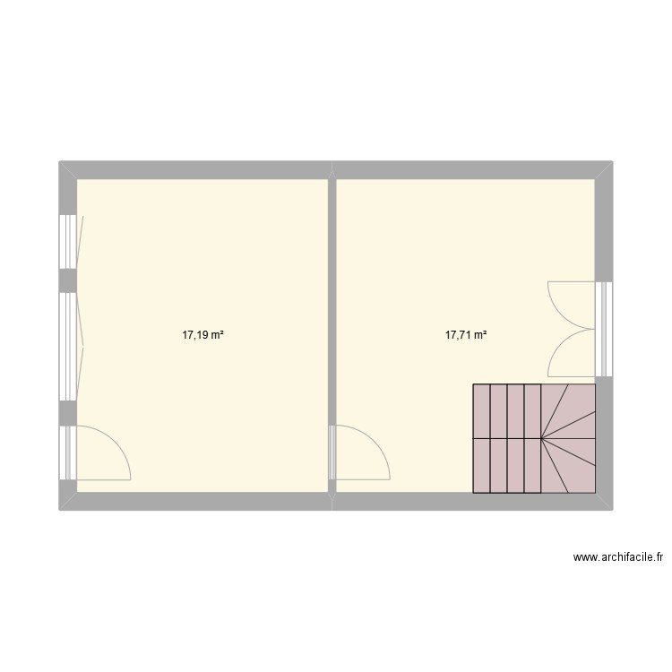 Maison Nationale. Plan de 2 pièces et 35 m2