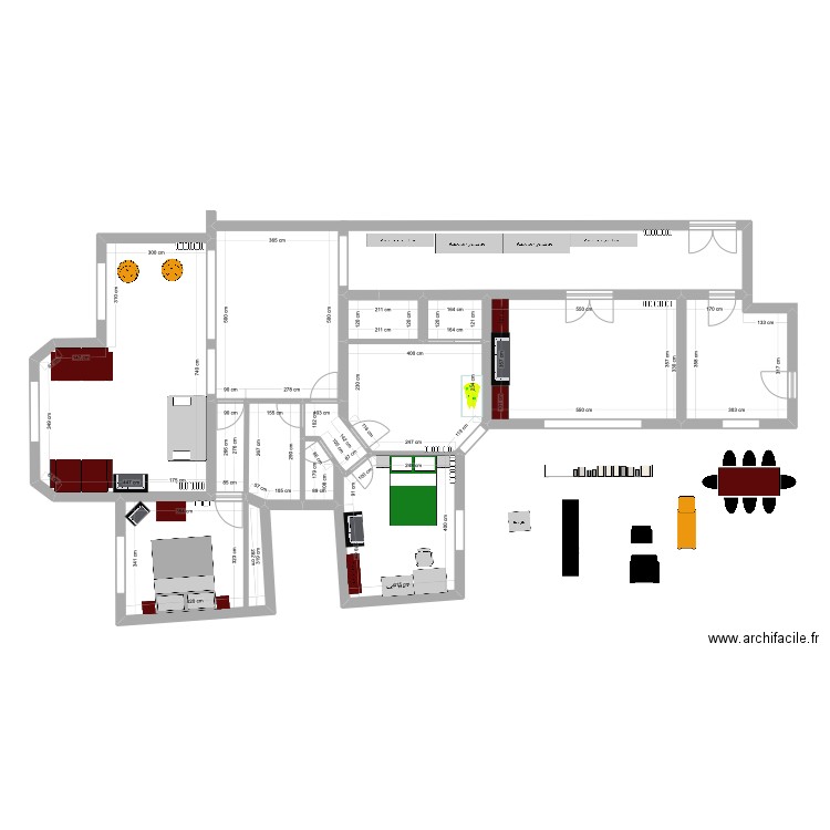 assas. Plan de 12 pièces et 132 m2