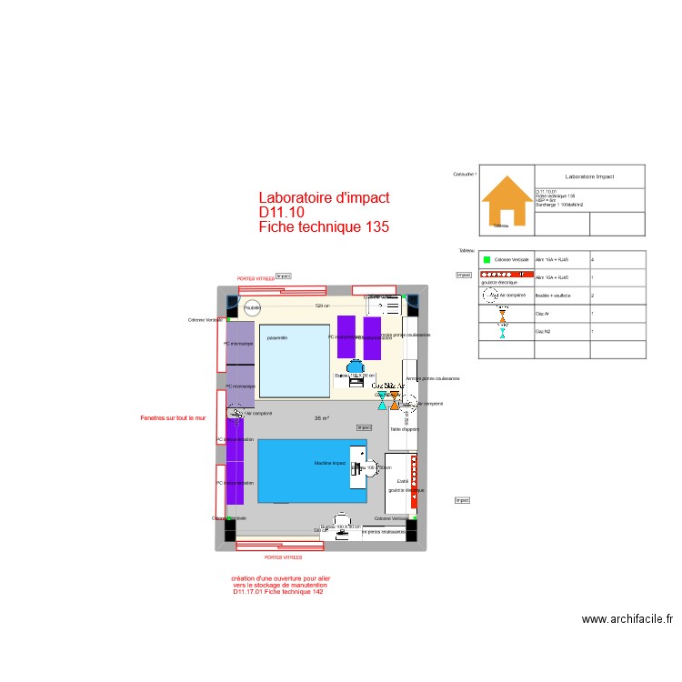 Labo d'Impact V2. Plan de 1 pièce et 36 m2