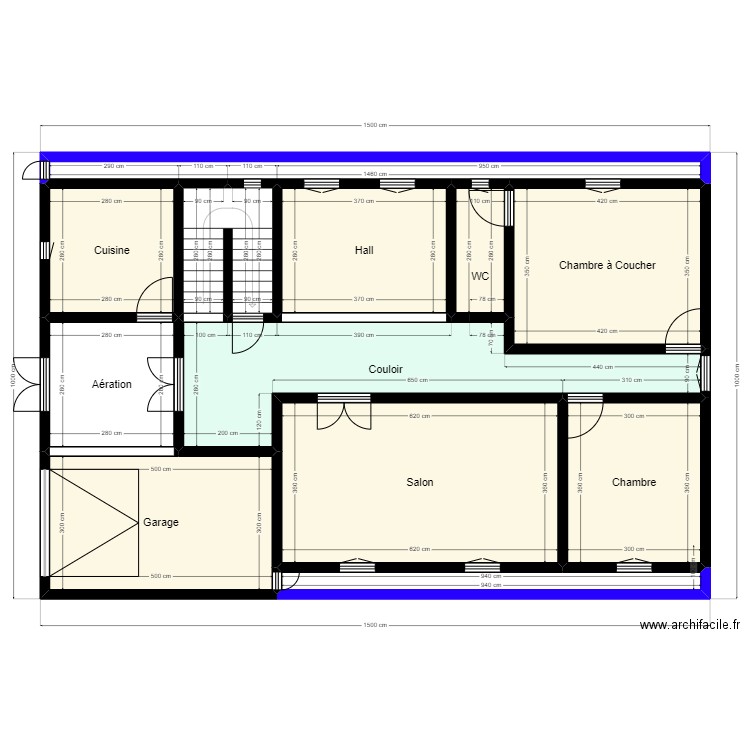 Plan de terrain 10mx15m Client 20 14 62 35 V2. Plan de 13 pièces et 124 m2