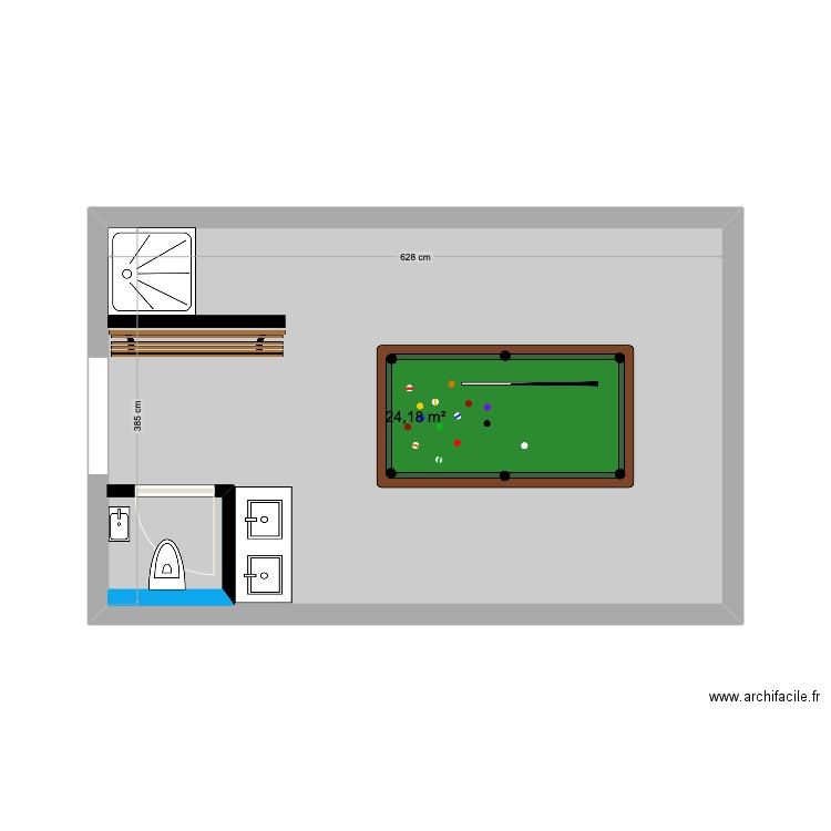 17.01.2025. Plan de 1 pièce et 24 m2