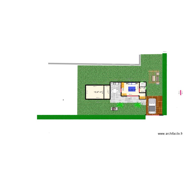 ST FRANCOIS T3 TEST. Plan de 3 pièces et 33 m2