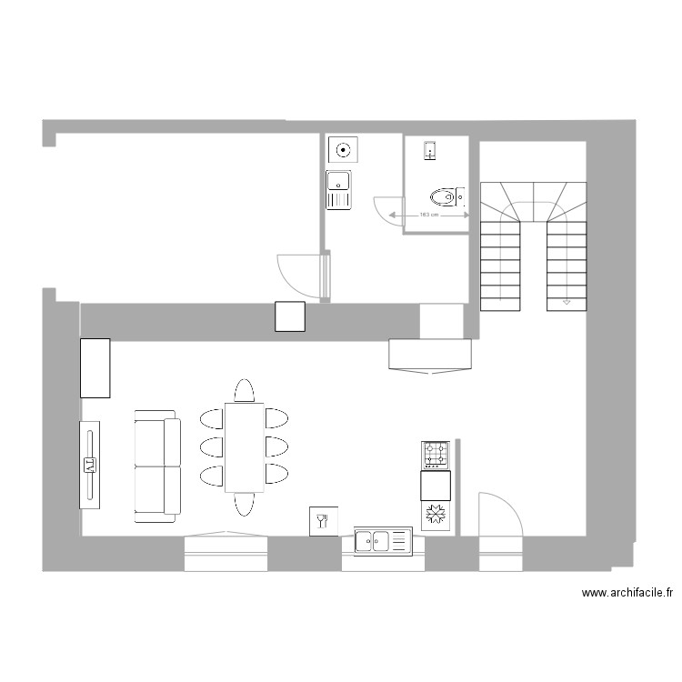 ProjetMontcey122024. Plan de 4 pièces et 42 m2