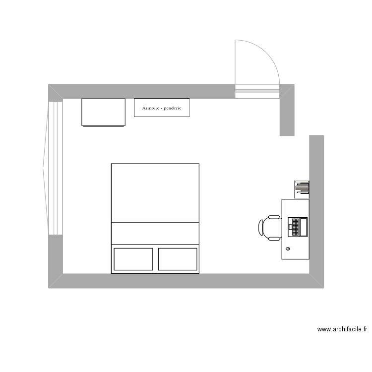 chambre. Plan de 0 pièce et 0 m2